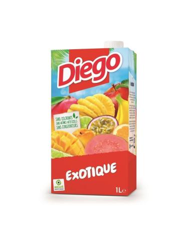 Diego Boisson Exotique Jus de Fruits Tropicaux Sans Colorants ni Conservateurs 1L