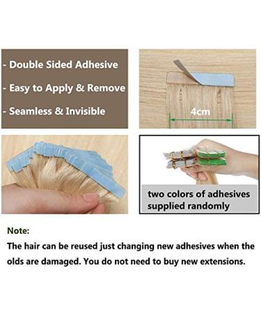 Elailite 30cm Tape In Extensions - 20g Real Human Hair #70 Bleached White - 10 Pieces Remy Hair Extensions for Seamless Style - Buy Online on GoSupps.com