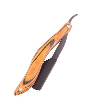 FRCOLOR fold stainless steel manual razor Metal shaving manual razor old fashioned man wood travel clothes shaver foldable portable shavers for men wooden handle 1 Count (Pack of 1) As Shown