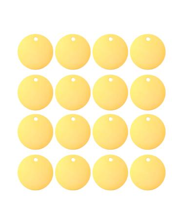 Milists 25 pieces stamp blank blank tags aluminum alloy round day with hole pets blank day traction rope trailer accessories for puppies pet diy 3rd 5cm/ 1. 4in (yellow)