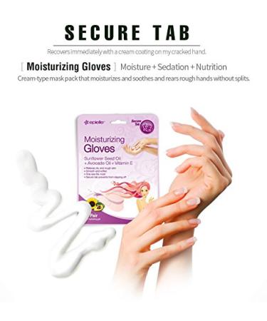 Epielle Moisturizing Hand Masks (6pk) | Hydrating Spa Gloves for Dry Hands | Sunflower Seed Oil, Avocado Oil, Vitamin E | Beauty & Skincare Gift - Buy Online on GoSupps.com