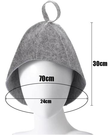 Buy Saunahut Filz Sauna Set - 3 Piece Gray Wool Felt Caps for Men & Women | Portable Heat-Resistant Sauna Hats - Buy Online on GoSupps.com