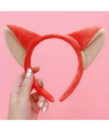Plush Fox Ear Headband Animal Ears Hairband Cosplay Costume Headband Hair Hoop Headwear Halloween Party Hair Accessories - Buy Online on GoSupps.com
