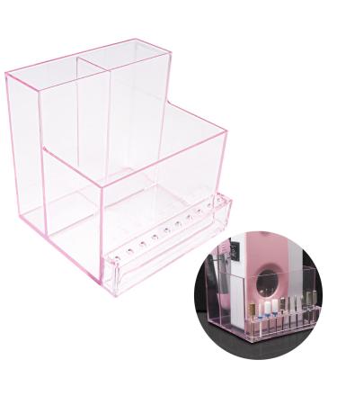 FERCAISH Acrylic Nail Tool Storage Rack Nail Drill Grinding Bit Holder Box Stand Displayer for Nail Drill Manicure Tools (Pink)