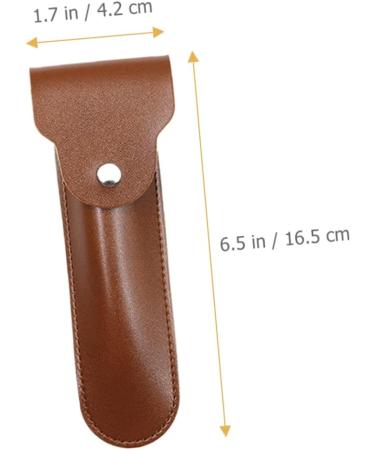 Minkissy Razor Storage Shell - Travel Case for Safety Razor & Covers | PU Leather Compact & Stylish - 16.5x4.2x1cm Brown - Buy Online on GoSupps.com