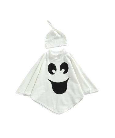 Jeqckloves Toddler Baby Girl Boy Halloween Costume Hooded Cloak Evil Smile Printed Ghost Cospaly Suit Party Set (2pcs cloak Thicken B 3-4 Years) 2pcs Cloak Thicken B 3-4 Years