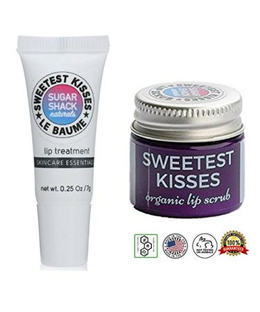 Sweetest Kisses Lip Duo - 2 Step Lip Kit for Soft Smooth Plump Lips | Organic Sugar Scrub & Glossy Balm - Buy Online on GoSupps.com