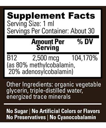 Organic Global Healing Center Vegansafe B12 2500mcg Liquid Drops | 2-in-1 Methylcobalamin & Adenosylcobalamin Blend for Energy, Mood, Heart Health | 30-Day Supply - Buy Online on GoSupps.com