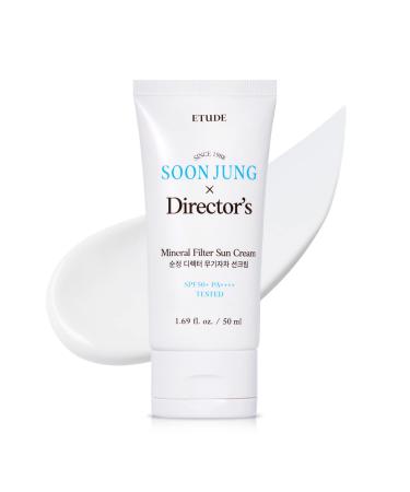 Etude Soonjung Director's Mineral Sunscreen 50ml | Non-nano physical sun cream blocks UV rays and gently protects sensitive skin with low-irritant mild formula | Centella asiatica extract | Vegan | K-beauty