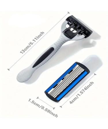 Generic Men's Safety Razor Set - 6-Layer Stainless Steel Blades & Interchangeable Heads - Ultimate Shaving Tool (1 Handle & 12 Blades) - International Shipping Available - Buy Online on GoSupps.com