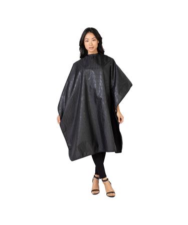 Betty Dain Alligator Hide Bleach-Proof Styling Cape | Textured Surface, Secure Snap Closure | Machine Washable Lightweight Polyester | Black | 45 x 60 - Buy Online on GoSupps.com