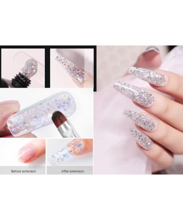 ICATHUNY 15ml Clear Glitter Poly Nail Gel for Long-Lasting Nail Extensions - Easy to Use for DIY Nail Art or Salon - Nude Poly Nail Enhancement Builder Gel - Ideal for Beginners - Buy Online on GoSupps.com