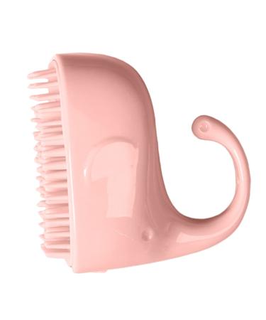 Hohopeti 1pc Bathing Cleaning Comb Reduces Silicone Baby Infant Head Stress with Hairbrush Toddlers Scalp Circulation Improves Kids Washing Washer Hair Handheld Handle Pink Resilient