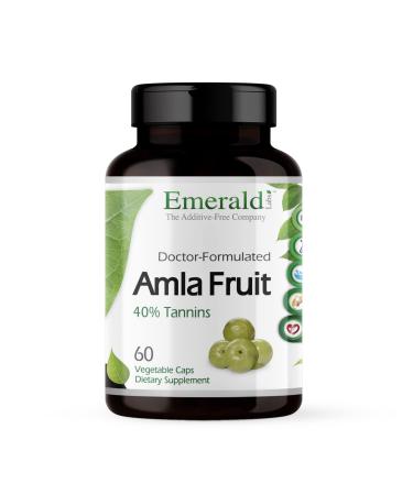 Emerald Labs Amla Fruit Extract - Dietary Supplement with Vitamin C Bioflavonoids & Polyphenols for Immune Support Digestion Skin and Eye Health - 60 Vegetable Capsules