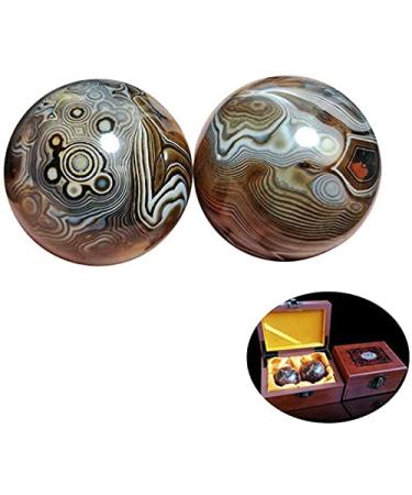 Baoding balls massage ball set baoding balls Chinese health exercise stress balls natural agate health care handball jade baoding ball fitness exercise finger (size: medium)
