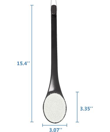 ROLIZOE Long Curved Handle Back Brush for Shower - Soft Bristle Exfoliating Body Scrubber for Wet/Dry Brushing - Black - Buy Online on GoSupps.com