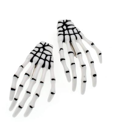 5 Pairs White & Black Skeleton Hands Hair Clips - Halloween Party Accessories - Buy Online on GoSupps.com
