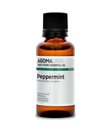 BIO - Peppermint Essential Oil - 30mL - 100% Pure Natural Chemotyped and AB Certified - Aroma Labs (French Brand) 30 ml (Pack of 1)