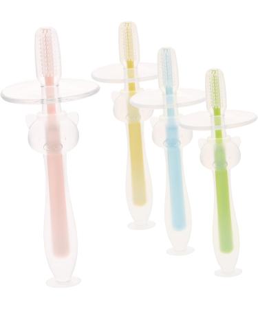 Beavorty 16 STK Baby Toothbrush - Suction Cup Silicone Toothbrushes with Soft Bristles for Infants - Travel-Friendly & Safe for Babies - Buy Online on GoSupps.com
