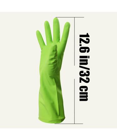 KKRAUS 3 Pairs Non-Slip Rubber Gloves Reusable Cleaning Gloves Dishwashing Gloves Kitchen Washing Up Gloves for Household (Color : Green Size : Medium) Medium Green - Buy Online on GoSupps.com