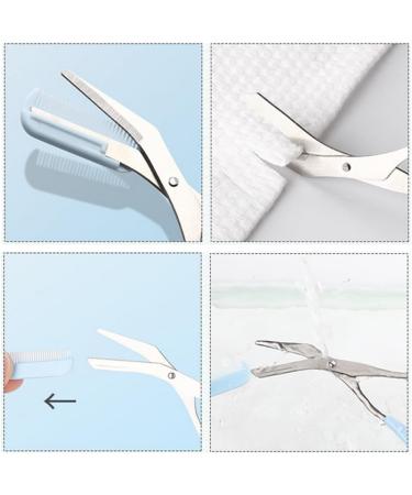 Professional Eyebrow Trimmer Scissors Eyebrow Shear Scissors with Mini Comb and Non Slip Finger Grips All-in-One Shaper Epilator Hair Remover Eyebrow Shaving Scissors Cutter Remover Shaper(Green) - Buy Online on GoSupps.com