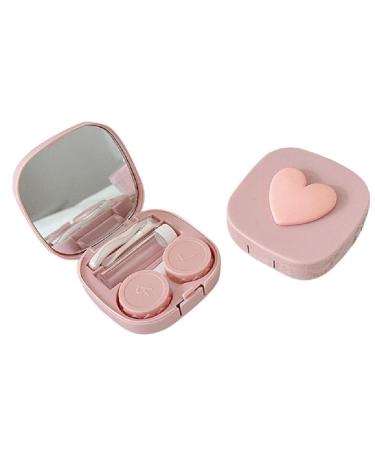 Apooke contact lens container outdoor mini contact lenses soak storage kit with for travel outdoor office at home daily use contact lens holder box rose