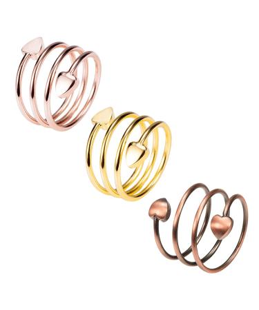 EnerMagiX Tri Tone Magnetic Copper Rings for Women or Men Copper Ring with 2 Magnets Adjustable Size Women's Day Gift for Mom Wife