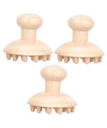 Gleavi 3 STK massage comb from wood shower comb massage comb for the scalp comb for blood circulation Head and head skin massage device Children's tools Unique scalp ridge