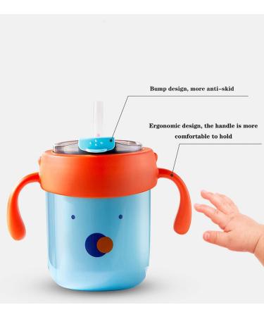 MOOANE Baby Stainless Steel Straw Cup - Sippy Cup with 2 Silicone Straws (Blue) - Buy Online on GoSupps.com