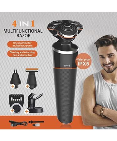 Head Shaver for Men - 4in1 IPX5 Wet Dry Electric Razor for Facial & Body Hair - Rechargeable Beard Shaving Tool - Buy Online on GoSupps.com