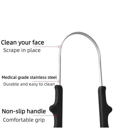 Metal Tongue Scraper (2 Pack) with Case for Adults, Men, Women & Children - Oral Care Tool to Reduce Bad Breath - Buy Online on GoSupps.com