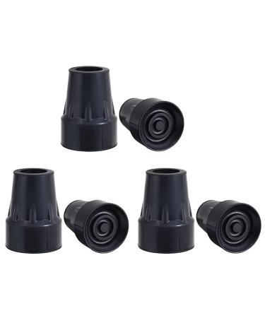 Tovmekdjn Crutch Tips Set Kit 7/8Inch Heavy Duty Non-Slip Rubber Cane Tips Set Replacement Cane Foot Caps Crutch Pads 6 PCS