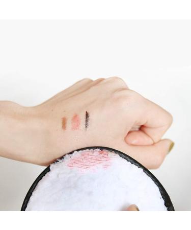 3pcs Makeup Remover Cloth Pads Washable Face Cleansing Puffs Reusable Plush(White Coffee Black) - Buy Online on GoSupps.com