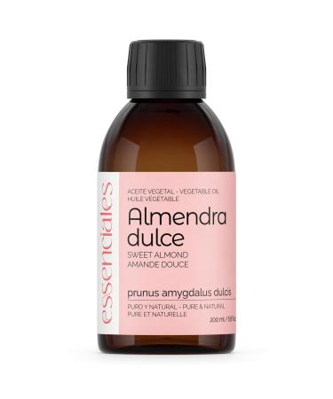 Essenciales Essenciales - Organic Sweet Almond Vegetable Oil 100% Pure and Certified Ecological 200ml | Prunus Amygdalus Dulcis Vegetable Oil 1st Cold Pressure