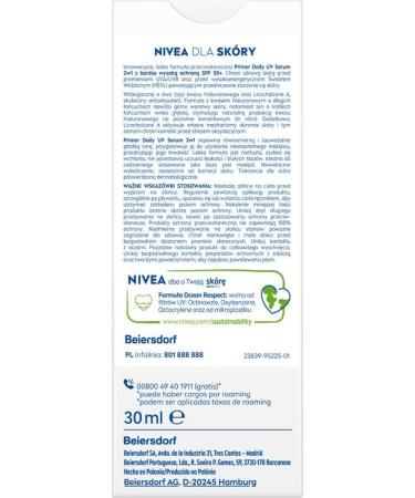 Beiersdorf AG Nivea Sun SPF50+ Primer Daily UV Serum 30 ml - Buy Online on GoSupps.com