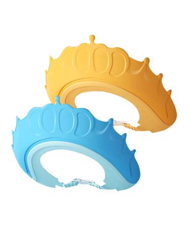 PandaEar Baby Shower Cap Hair Washing Hat| 2 Pack Waterproof Adjustable Silicone Bath Hat for Eye and Ear Protection| Cute Crown Shape - Buy Online on GoSupps.com