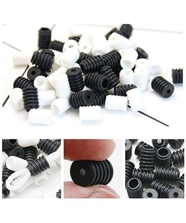 100 PCS Black White Silicone Cord Locks Toggles Lanyard for Drawstrings - Adjustable Buckle Elastic Cord Adjuster for Masks - Non Slip Stopper for Adults & Children - Buy Online on GoSupps.com