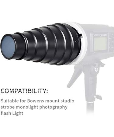 Aluminium Conical Snoot Kit for Bowens Mount Strobe Flash - Honeycomb Grid & Color Filters - Buy Online on GoSupps.com