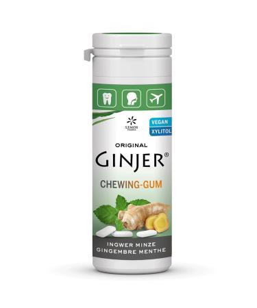 Original Ginjer Ginger Chewing Gum Mint from Lemon Pharma Vegan and Sugar-free