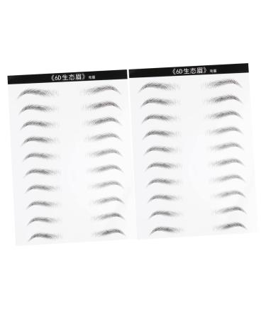 Mikinona 2 Sheets Black Stickers 4d Imitation Eyebrow Tattoos Brow Tatoo Transfer Stickers 3d Tool Artificial