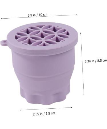 FRCOLOR Brush Scrubber Bowl Brush Holder Makeup Brush Cleaning Pad Powder Puff Cleaning Bowl Makeup Brush Washing Mat Makeup Sponge Cleaning Bowl Silica Gel Storage Box Make up Purple 10x8.5cm Purple - Buy Online on GoSupps.com