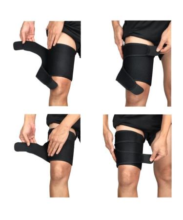 F+ Thigh Leg Support Brace Sleeve | Neoprene Compression - Ideal for Muscle Sprains, Tendinitis, Workouts, Sciatica Pain - Buy Online on GoSupps.com