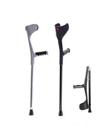 Forearm Crutches Foldable Crutches for Adults with Arm Support Non-Slip Rubber Feet Crutches for Women and Men Lightweight Aluminium Portable Lightweight Support Legs After Injury Or Surgery Decorate Silver 2 pcs