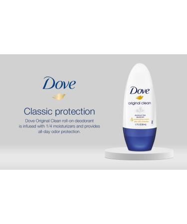 Dove Original Clean Roll On Deodorant Aluminum Free All Day Odor Protection 4-Pack 1.7 FL Oz Each 4 Bottles Body Deodorant - Buy Online on GoSupps.com