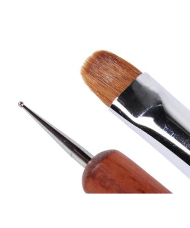 Emmi Nail 2in1 Dotting Tool & Cat Tongue Modeling Brush - Dual-End Nail Art Tool with Real & Art Hair for Creative Designs - Buy Online on GoSupps.com