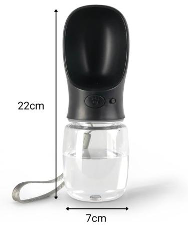 Lionto 350ml Portable Leak-Proof Water Bottle for Dogs On-the-Go Drinking Dispenser Black - Buy Online on GoSupps.com