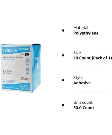 Softpore Adhesive Surgical Dressing 10cm x 10cm - Pack of 10 Dressings - Buy Online on GoSupps.com