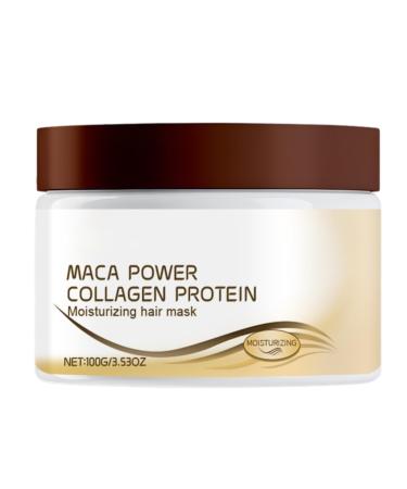 Collagen Hair Mask - Maca Power Collagen Protein Moisturizing Hair Mask 100g - Deep Hydration and Strengthening for Dry and Damaged Hair