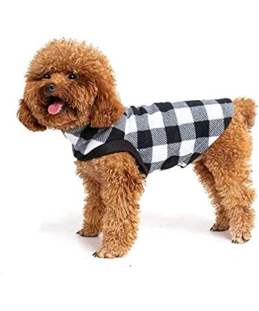 EXPAWLORER Plaid Cat Sweater - Warm Fleece Hoodie for Cats and Small Dogs - Buffalo Checked Sweatshirt for Fall and Winter - Black - Buy Online on GoSupps.com