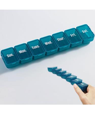 7-Day Pill Box Organizer - Detachable Travel Vitamin & Medication Holder - Compact Green Design - Buy Online on GoSupps.com